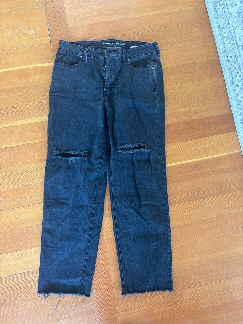 Old Navy Black High-Rise OG straight jeans